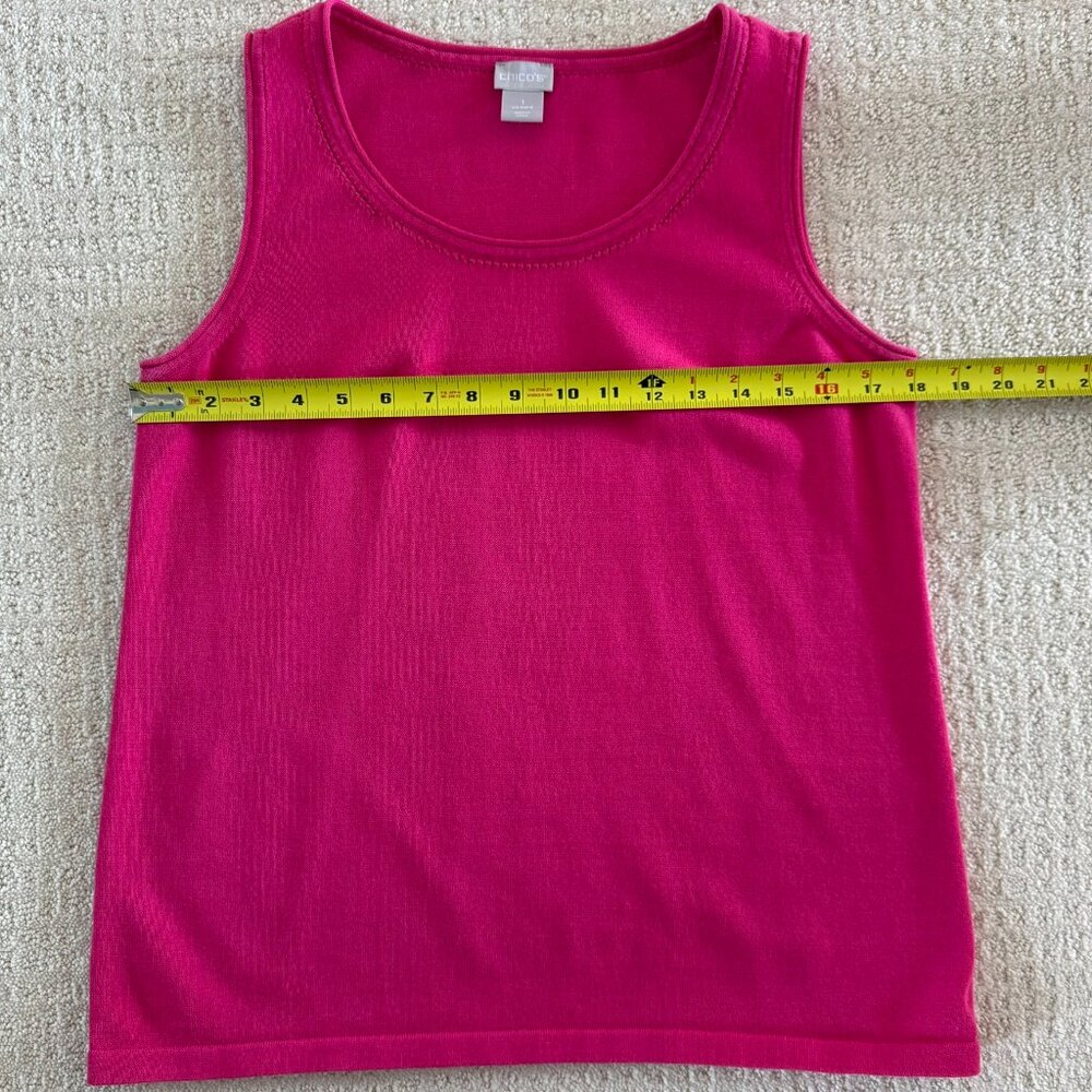 Chico's | Fuchsia Pink Lightweight Sleeveless Sweater Sz 8/10 - Picture 3 of 7